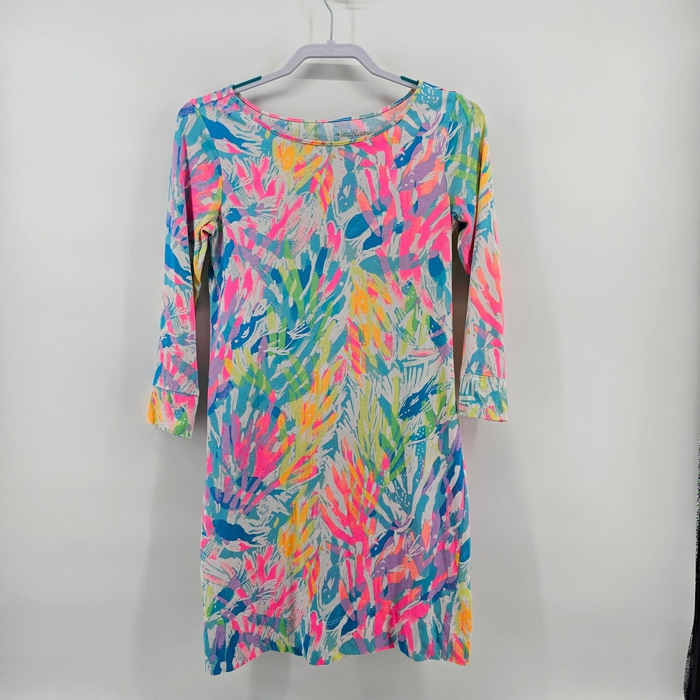 Lilly Pulitzer Marlowe Dress Women XS Multi Color Sparkling Sands Pima Cotton